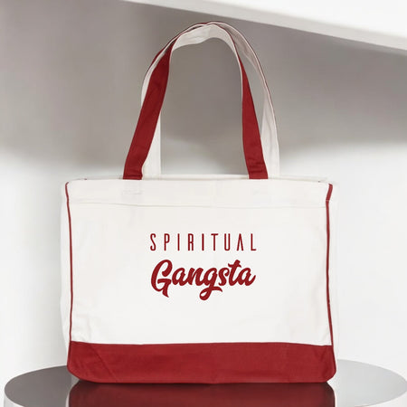 Wine Spiritual Gangsta Tote Bag - motivational streetwear apparel by Lamir Collection