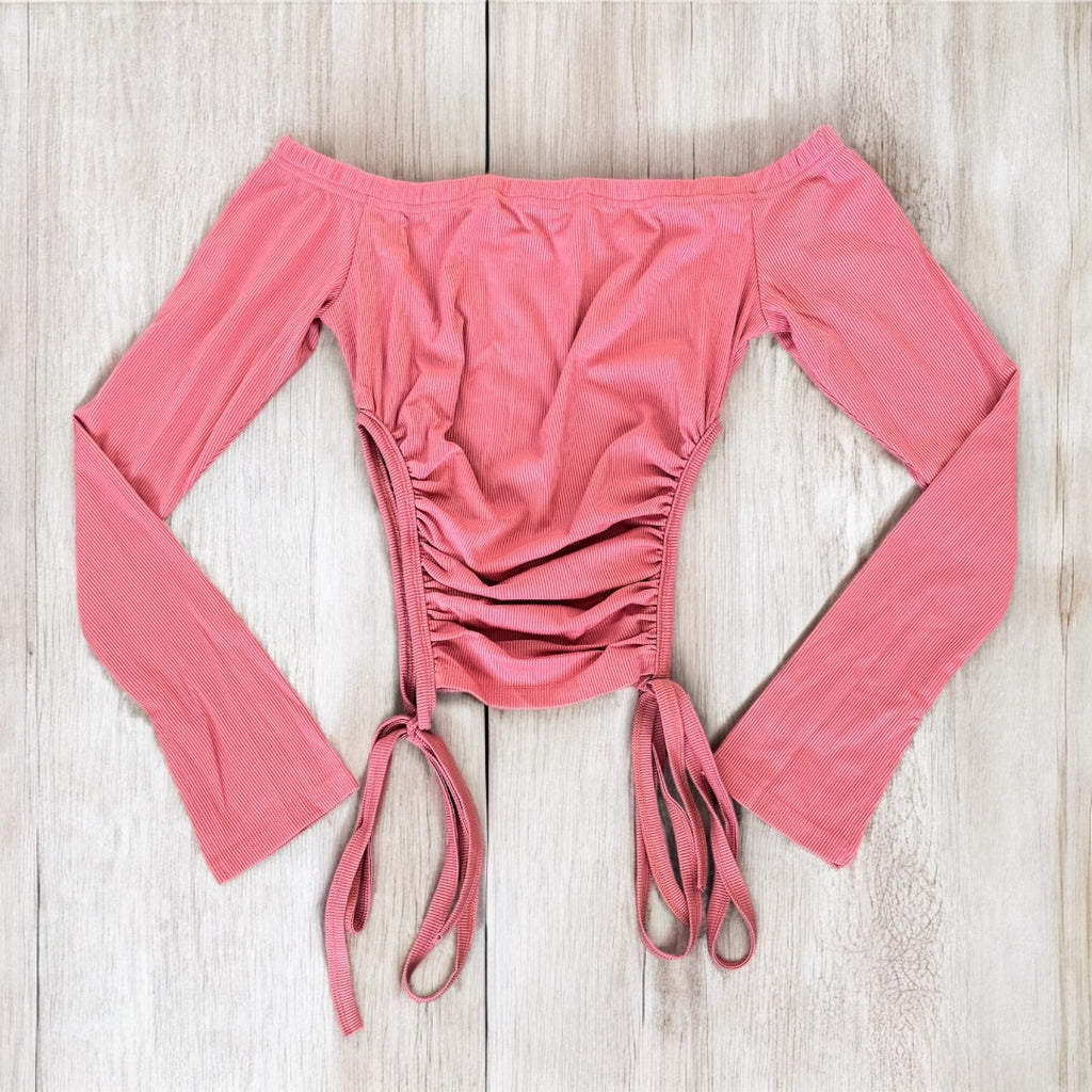 Off Shoulder Free Side Long Sleeve