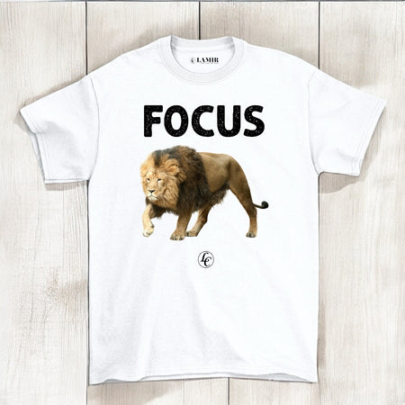 White Focus Short Sleeve Tee - motivational streetwear apparel by Lamir Collection