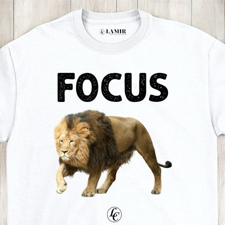 White Focus Short Sleeve Tee - motivational streetwear apparel by Lamir Collection