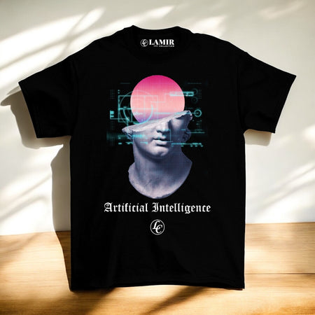 Black Artificial Intelligence Short Sleeve Tee - motivational streetwear apparel by Lamir Collection