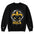 Black sweatshirt with a graphic design featuring a fleur-de-lis and a mask, with 'NOLA' text on a white background.