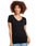 Black Women's Relaxed Basic V-neck Tee - motivational streetwear apparel by Lamir Collection