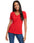 Red Women's Relaxed Basic V-neck Tee - motivational streetwear apparel by Lamir Collection