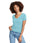 Light blue Women's Relaxed Basic V-neck Tee - motivational streetwear apparel by Lamir Collection